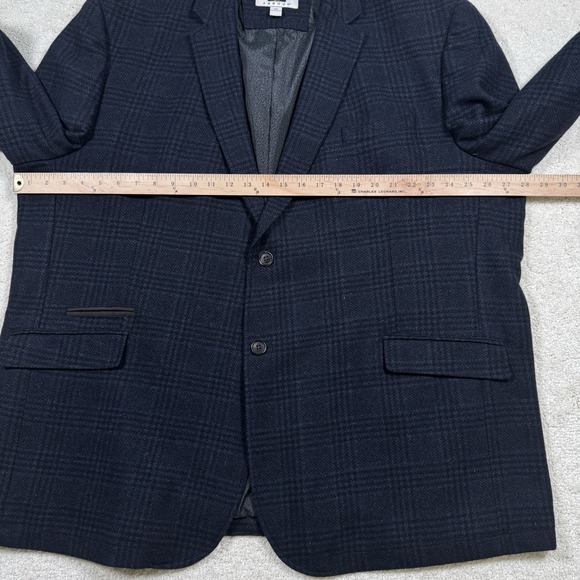 Joseph‎ Abboud Blazer Jacket Men's 3X Navy Plaid Wool Elbow Patch Classic Fit - Picture 5 of 10